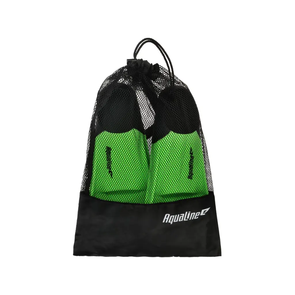 AQUALINE NEO LIME FINS WITH BAG.webp